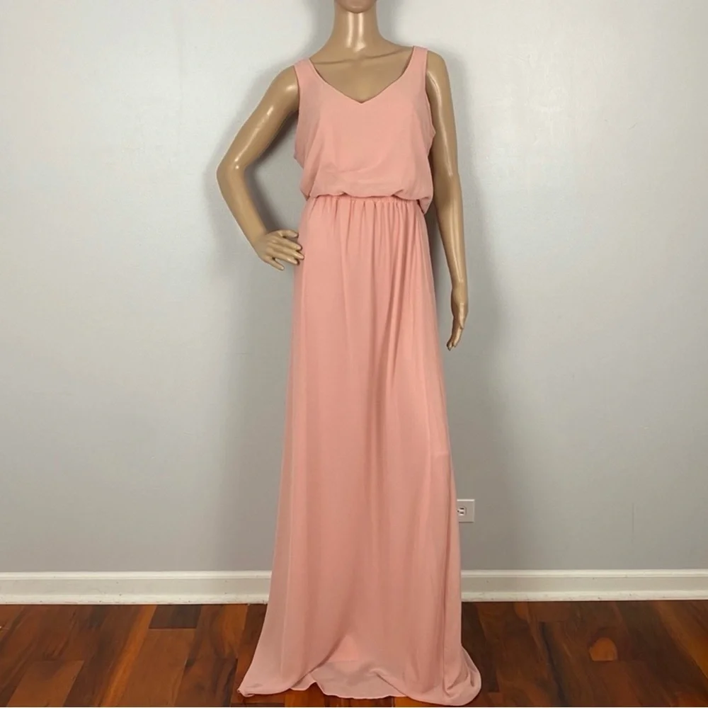 SHOW ME YOUR MUMU PINK V-NECK MAXI DRESS - Picture 2 of 9